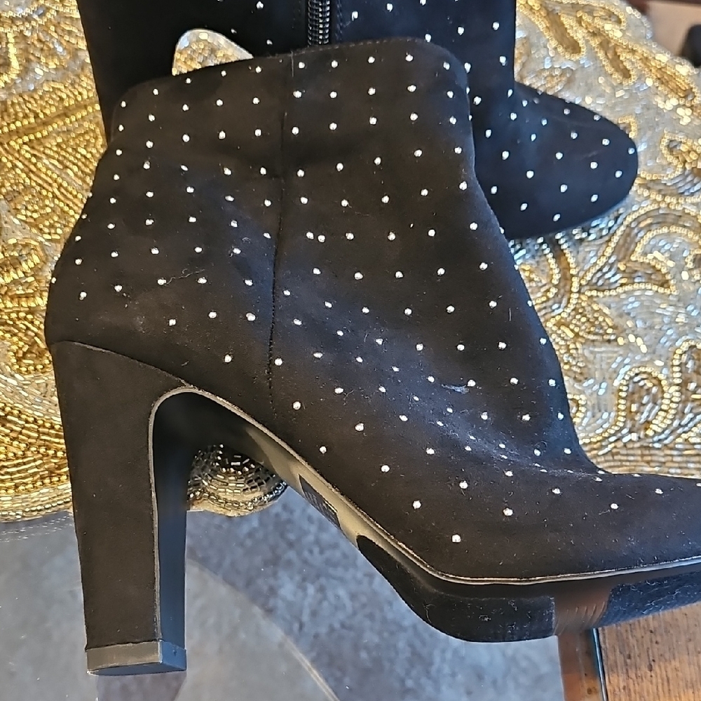 Chic Black Studded Ankle Booties - Picture 3 of 8